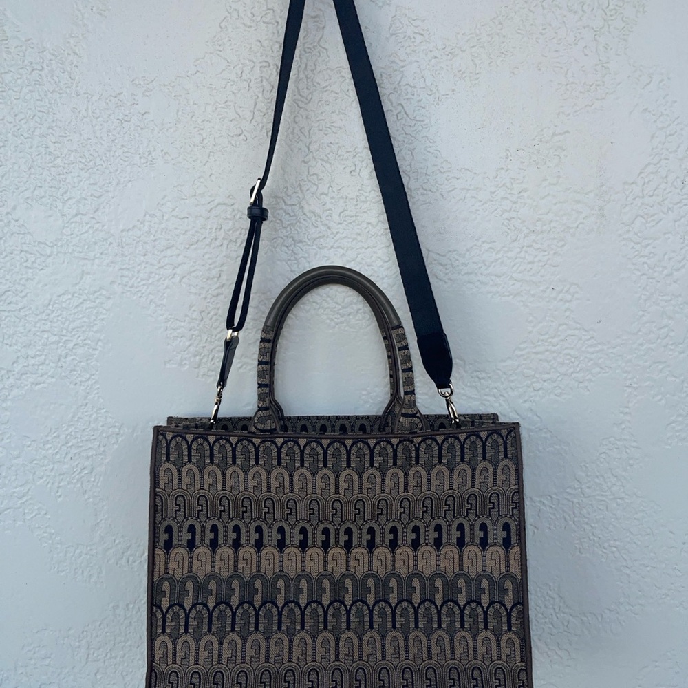 Furla Black and Tan Tote Bag
